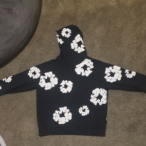 Black and White Floral Hoodie